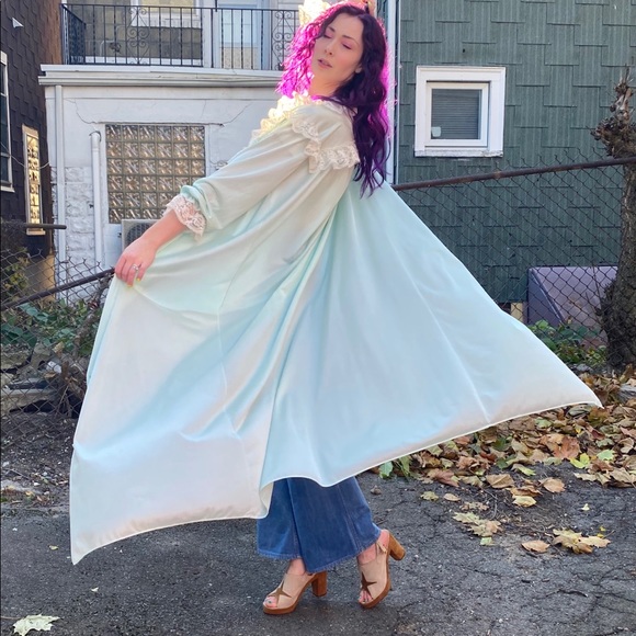 Vintage Other - SOLD Mint Green Robe Vintage 60's